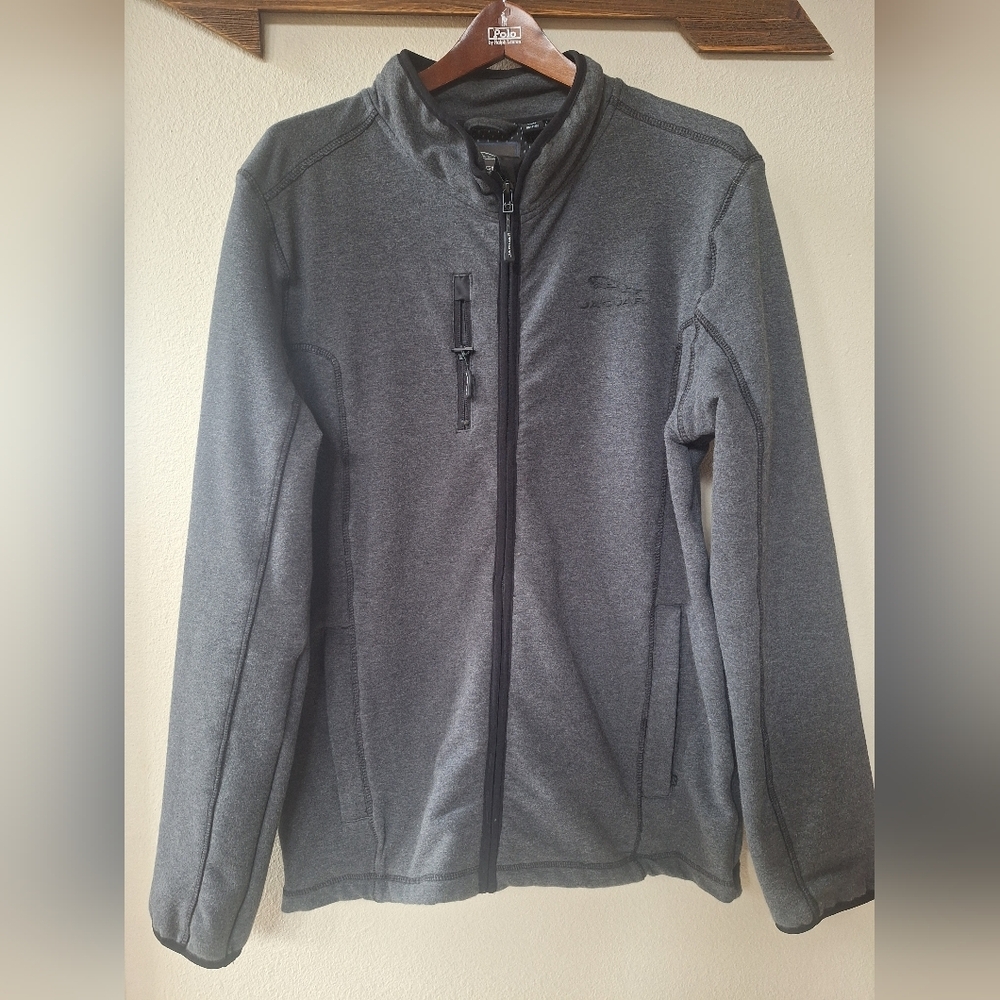 Automaker Jaguar Logo Full Zip Jacket Charcoal Gray Mens Medium